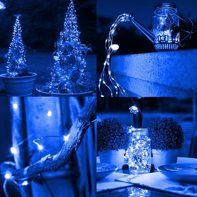 TW SHINE Blue Solar String Lights Outdoor, Total 80 FT 240 LED Solar Powered - Image 2