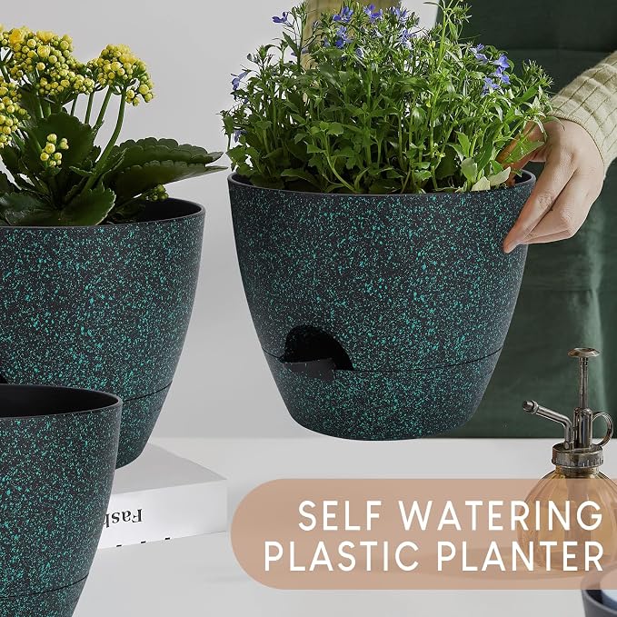 Plant Pots 10/9/8/7.5/7 inch, Self Watering Planters - Image 7