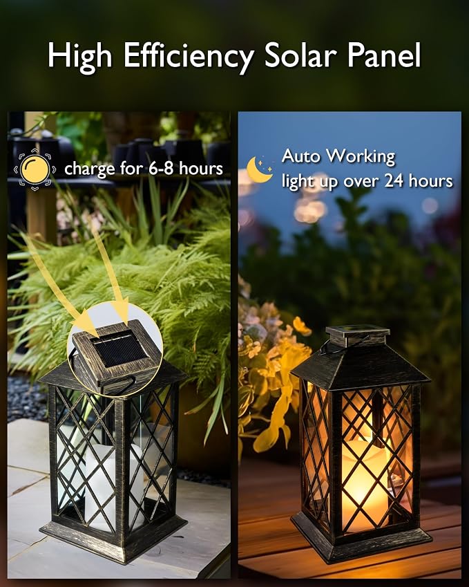 Homemory Solar Lanterns Outdoor Waterproof Hanging - Image 3