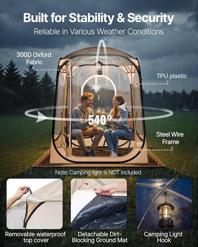 VEVOR Pop up Sports Tent, 8 Sizes Optional Clear Bubble Tent - Image 3