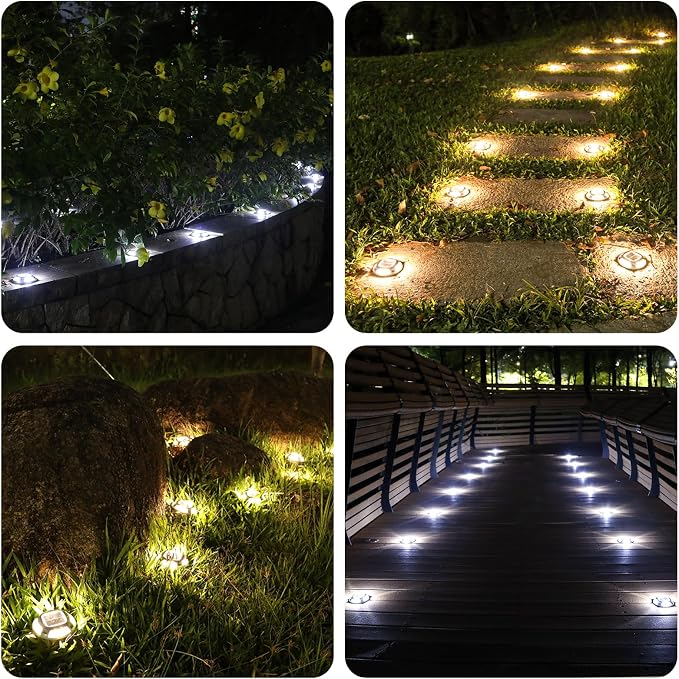 AGPTEK Solar Driveway Light 1 Pack, 2 Colors in 1 Outdoor Solar Deck Dock - Image 7