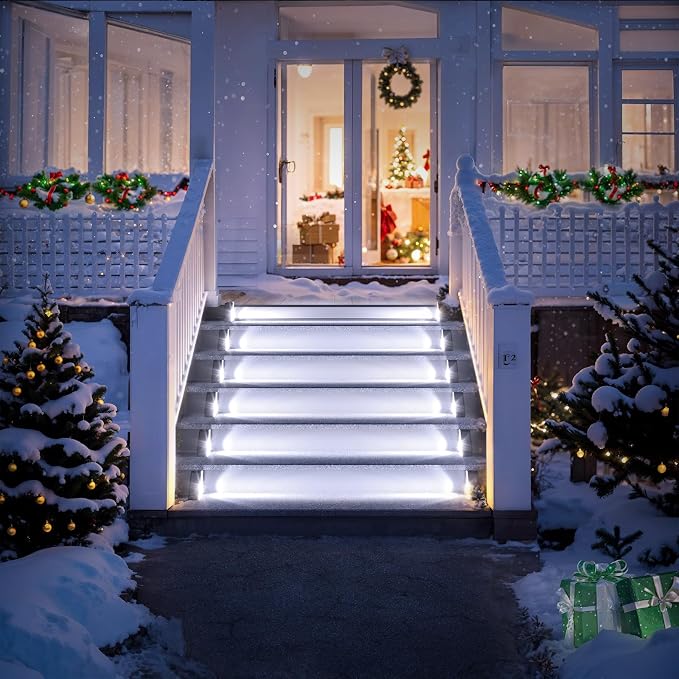 ROSHWEY Solar Step Lights for Outside, 16 Pack Solar Powered Stair Lights - Image 8