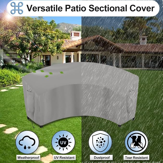 OutdoorLines Waterproof Curved Outdoor Sectional Cover - Image 4