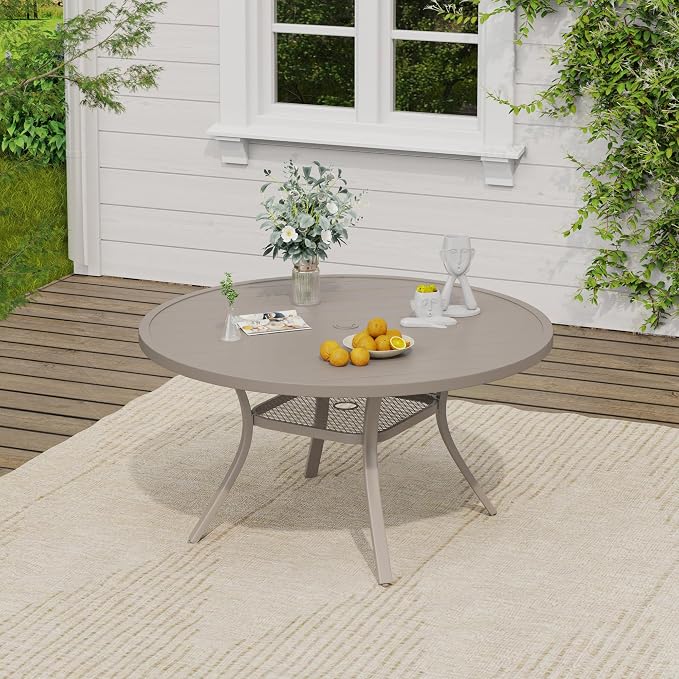 VICLLAX 47.2" Round Patio Table, Outdoor Dining Table - Image 2