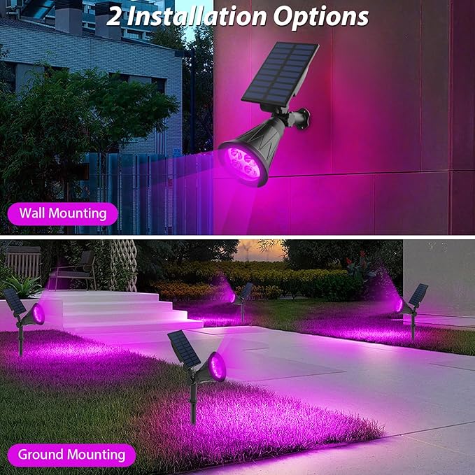 T-SUN Solar Spotlights, 4 LED Solar Waterproof Outdoor Landscape Lights - Image 5