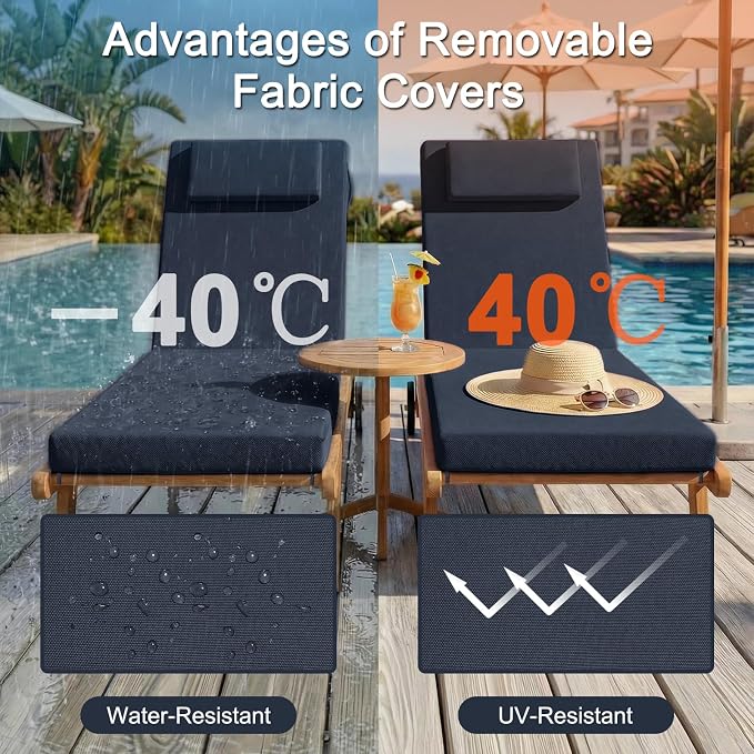 Outdoor Lounge Chair mat, 71 inches x 21 inches, Waterproof Chaise Lounge - Image 3