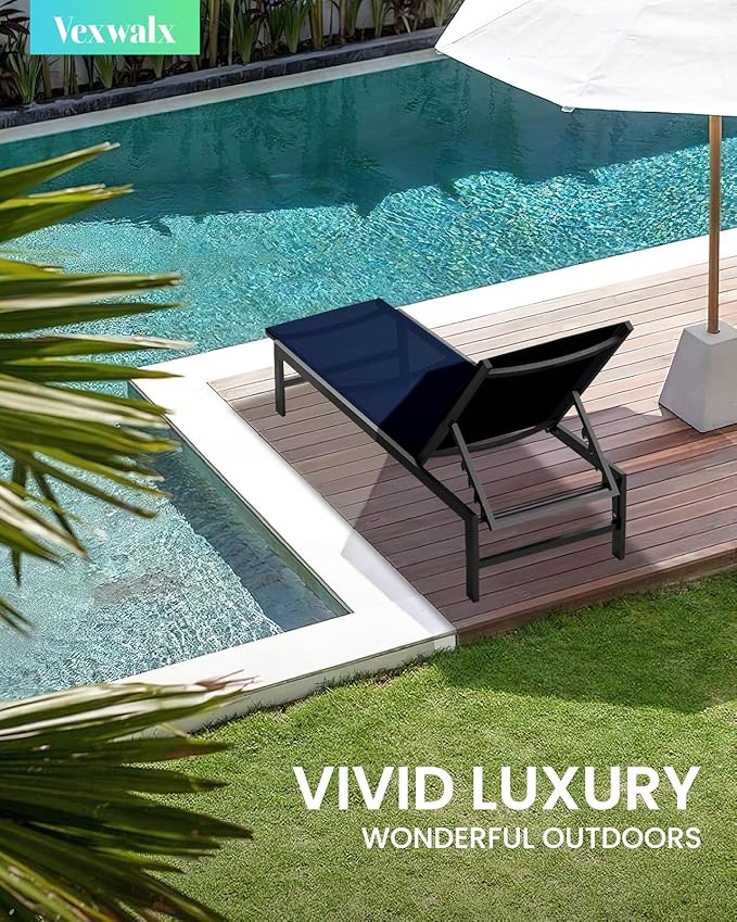 Outdoor Lounge Chair for Pool, Aluminum Chaise Lounge Chairs - Image 2