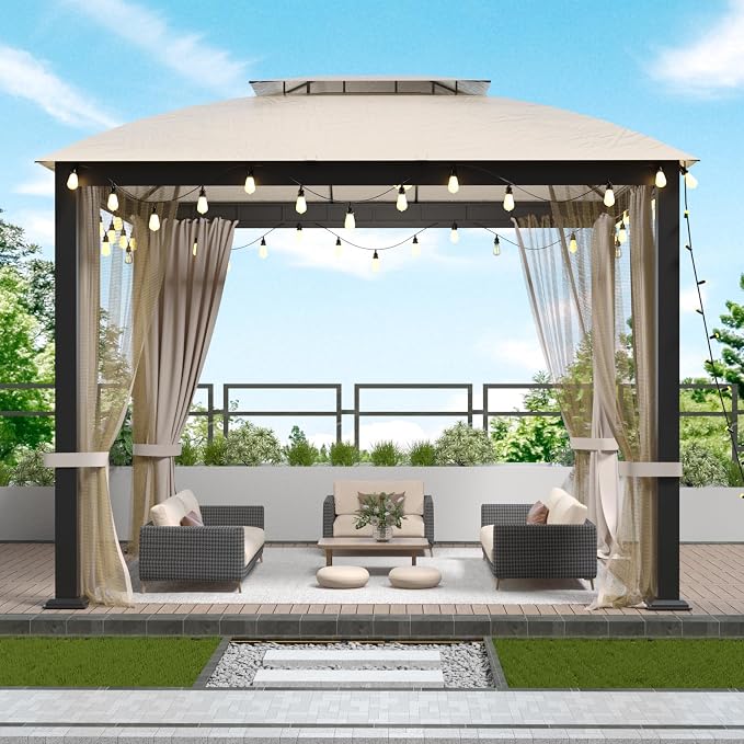 Patio Gazebo 10x10, Outdoor Gazebos, Heavy Duty Gazebo Soft Top Gazebos - Image 2