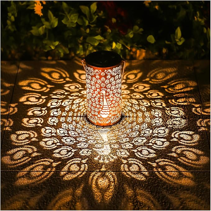 Peacock Solar Lanterns Outdoor Waterproof Hanging Solar Lights Peacock Gifts by TIGGSY