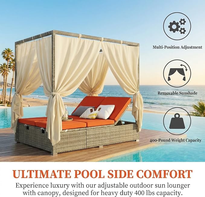Harper & Bright Designs Adjustable Outdoor Sun Lounger - Image 3