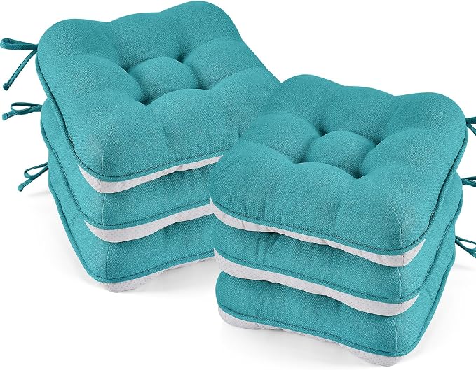 BETU Chair Cushions for Dining Chairs Set of 6, 3.5" Thick Kitchen Table Chair by BETU