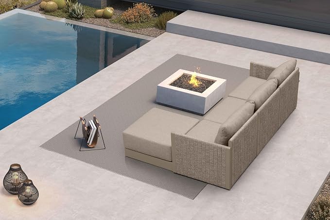 PURPLE LEAF 4 Pieces Patio Conversation Sets All Weather Outdoor Couch by PURPLELEAF
