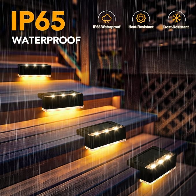 SOLPEX Solar Fence Lights, Solar Deck Lights Outdoor Waterproof Solar Powered - Image 5