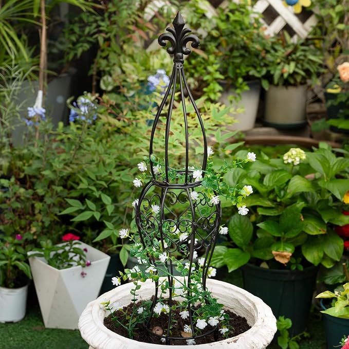 Obelisk Metal Garden Trellis for Climbing Plants - Image 4