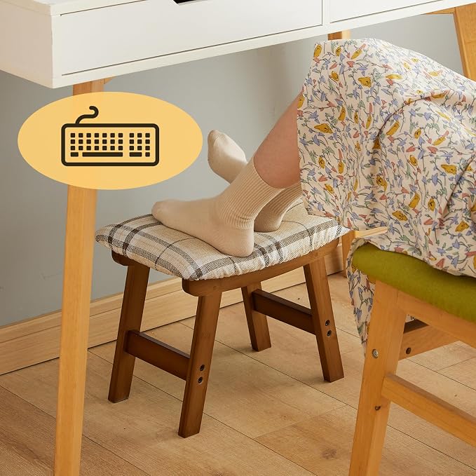 Foot Stool Ottoman Foot Rest Under Desk, Small Stool - Image 7