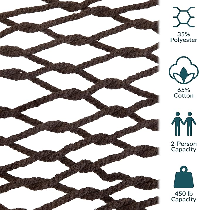 Sunnydaze Cotton Rope Hammock for Outside - Image 3