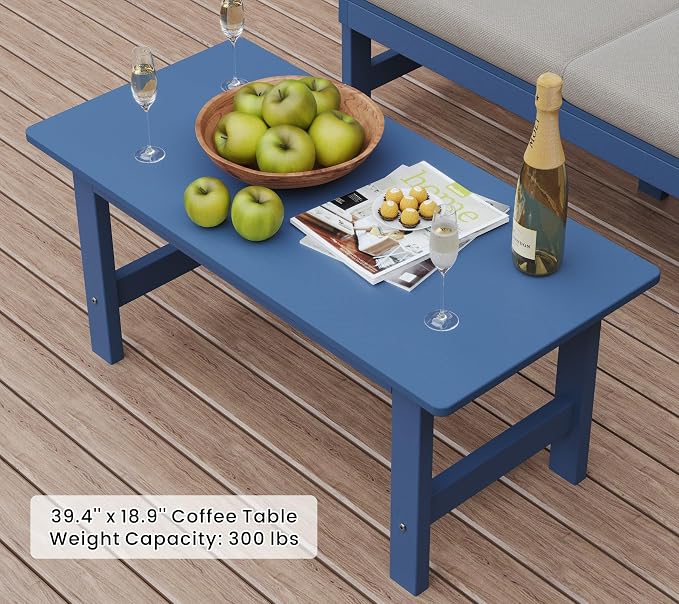 5-Piece Patio Conversation Sets, Weatherproof HDPE Sectional Furniture Set - Image 8