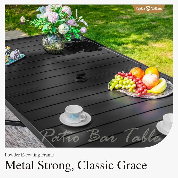Sophia & William Outdoor Bar Set, Patio Bar Table and Chairs Set, Counter - Image 6