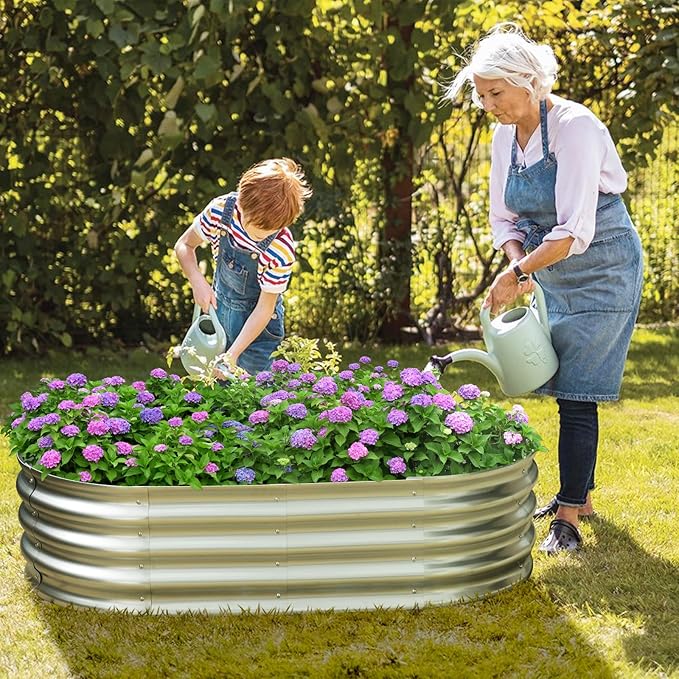 Galvanized Raised Garden Bed for Outdoor: 4X2X1ft Durable Metal Vegetable Plant - Image 7