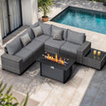 JOIVI 7-Piece Outdoor Set with Fire Pit Table by Enjoyyouroutdoorlife
