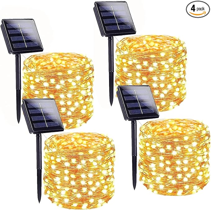 Solar String Lights Outdoor, 4 Pack 160FT 400 LED Solar Twinkle Lights by BHCLIGHT