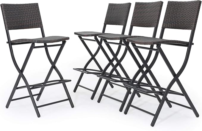 Christopher Knight Home Margarita Outdoor Wicker Barstools, 4-Pcs Set by ChristopherKnightHome