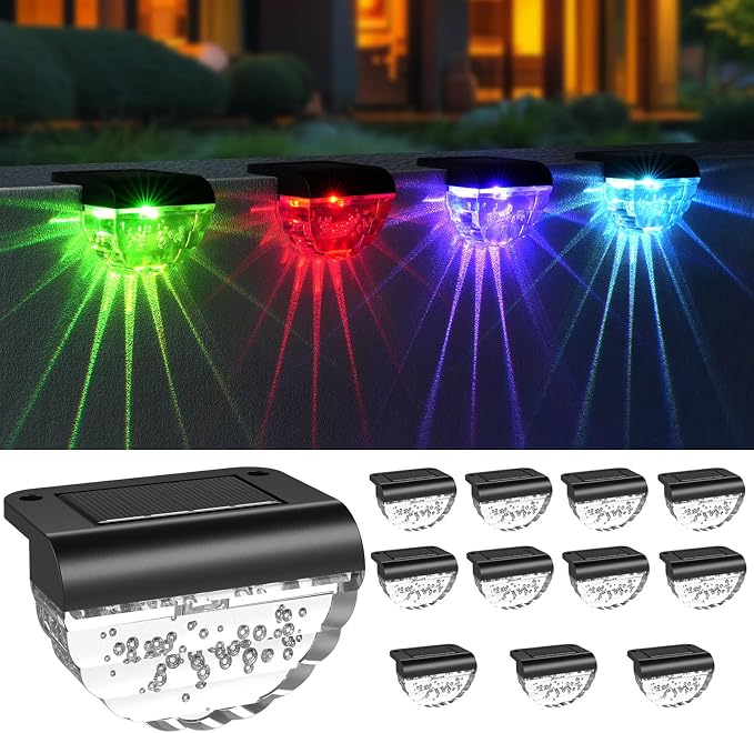 12 Pack Solar Deck Lights Outdoor, Solar Step Lights Waterproof - Image 2
