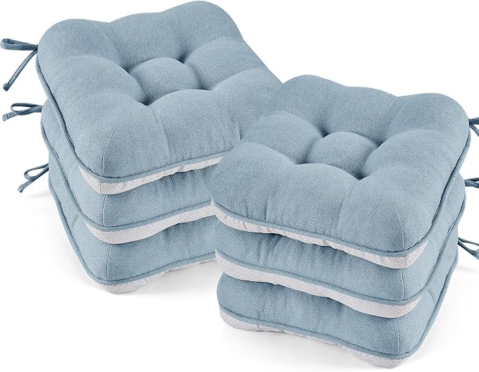 BETU Chair Cushions for Dining Chairs Set of 6, 3.5" Thick Kitchen Table Chair by BETU