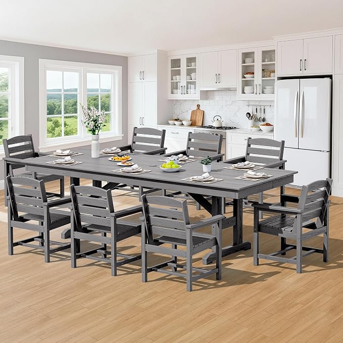 SERWALL 9 Piece Outdoor Dining Set - Image 9