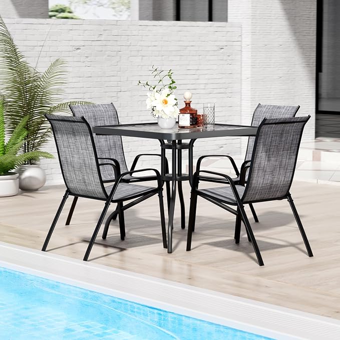TLSUNNY Patio Dining Set 5 Pieces, All Weather Outdoor Furniture W/30"X 30" - Image 9