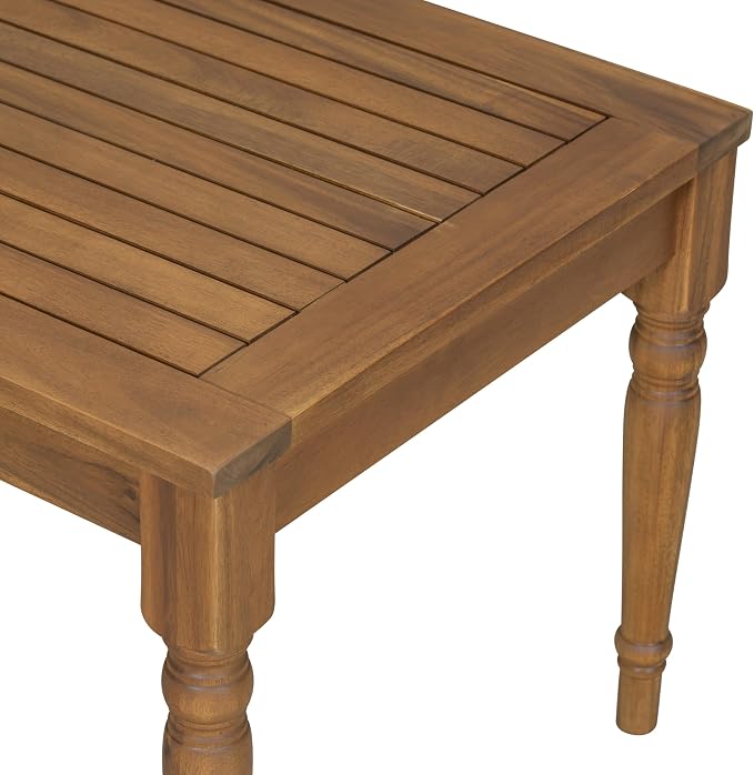 Christopher Knight Home Lama Rectangular Outdoor Coffee Table, Slat Panel Side - Image 7