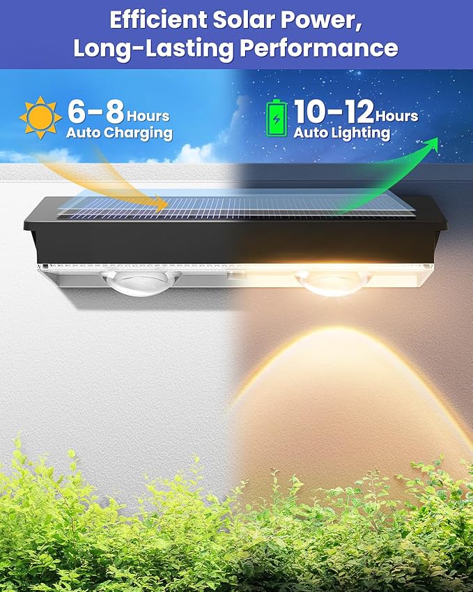 Solar Fence Lights Outdoor, 10 Pack Warm White/RGB Fence Solar Lights - Image 6