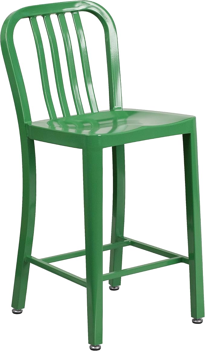 Flash Furniture Commercial Grade 24" High Green Metal Indoor-Outdoor Counter by FlashFurniture