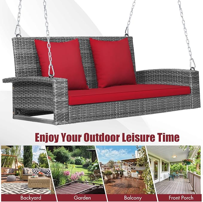 RELAX4LIFE 2-Person Porch Swing Bench - Image 9