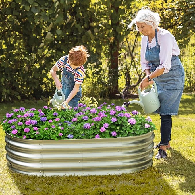 Galvanized Raised Garden Bed for Outdoor: 4X2X1ft Durable Metal Vegetable Plant - Image 7