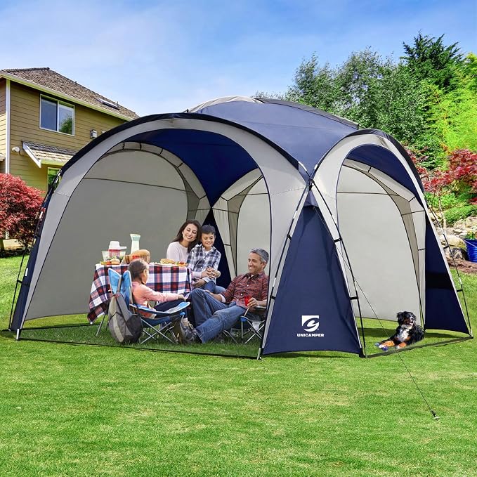 Large Beach Canopy Tent UPF 50+ 12x12 ft Waterproof & Rainproof Dome Sun Shelter by UNICAMPER
