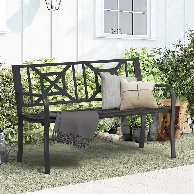 On Shine Patio Garden Bench, Outdoor Park Bench - Image 7