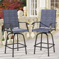 PHI VILLA Outdoor Swivel Bar Stools Set of 2, High Top Bar Chairs by PHIVILLAThepioneerofcomfortablehouseholdsupplies