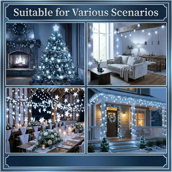 Twinkle Solar Star String Lights Outdoor Waterproof Fairy Lights 39FT 100 LED - Image 6
