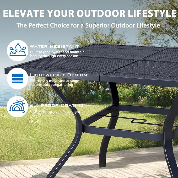 37.6'' Outdoor Patio Dining Table - Image 4