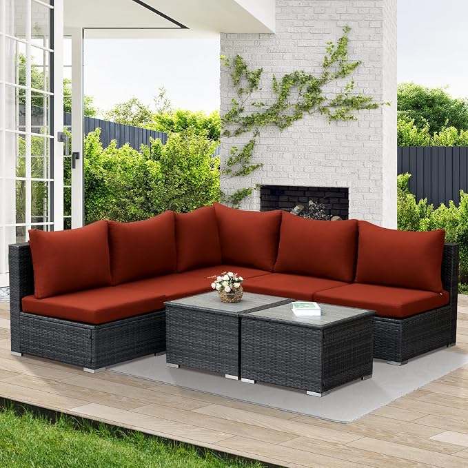 NICESOUL 7 Pieces Modern Luxury 29.3'' High Back Outdoor Furniture Sofa Set by NICESOUL