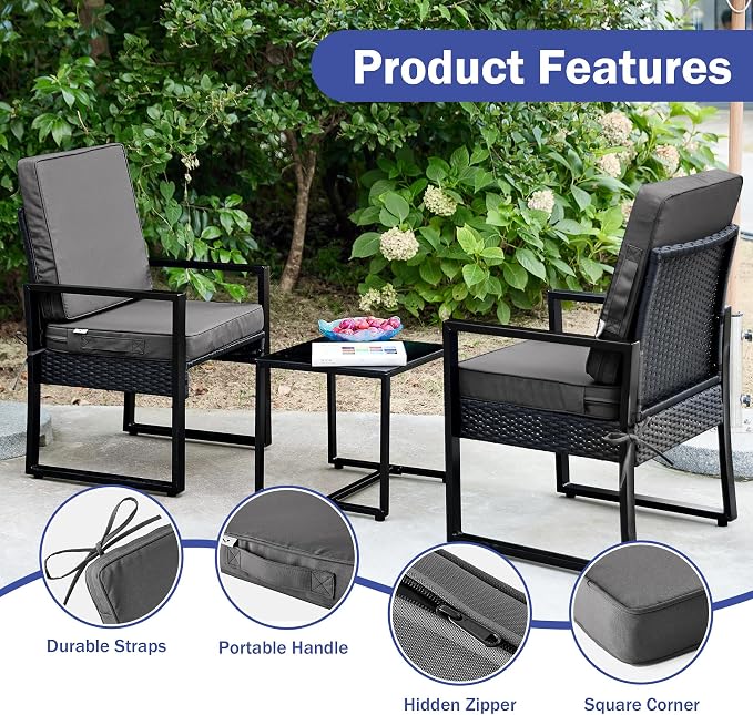 Outdoor Cushions, Outdoor Chair Cushions 22x22x3 Inch, Cushions - Image 6