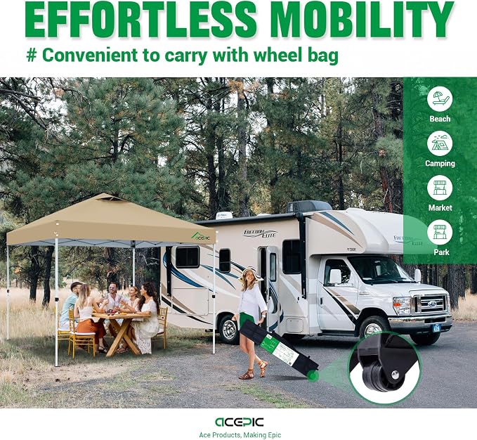 10x10 Pop Up Canopy Tent, 300D Silver-Coating Top, Pop Up Canopy Tent Instant - Image 7