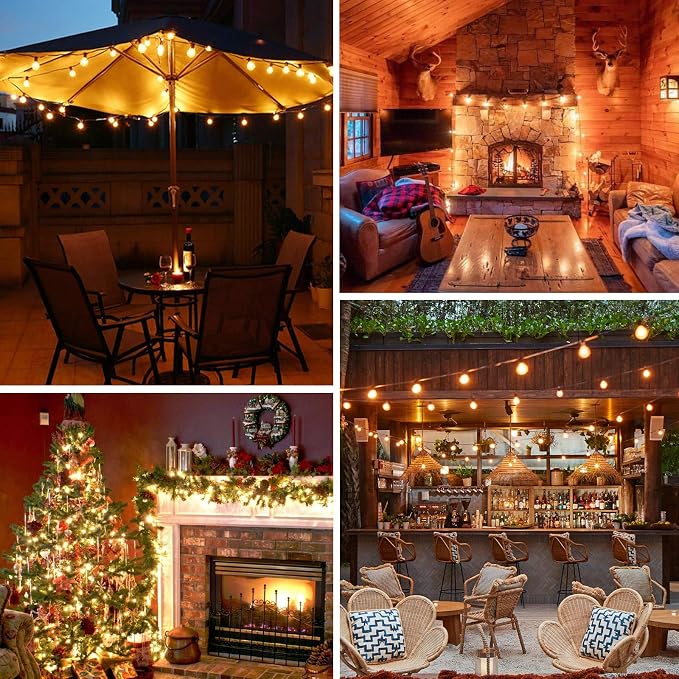 Outdoor G40 LED Globe String Lights 30Feet Dimmable Waterproof Shatterproof - Image 3