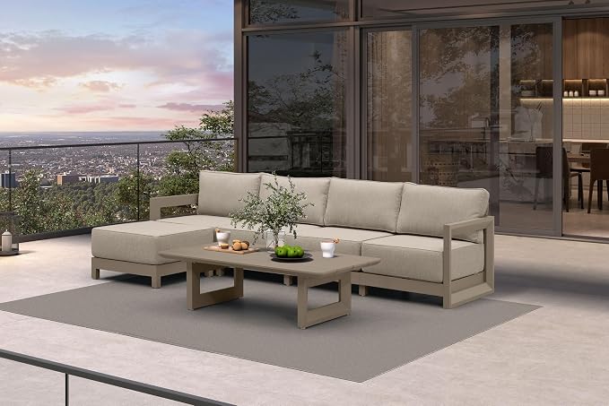 PURPLE LEAF Patio Furniture Set L-Shaped Outdoor Couch by Unknown