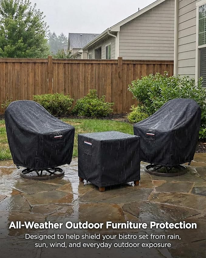 Patio Furniture Covers Set for 3-Piece Bistro Sets, Heavy-Duty 600D Waterproof - Image 4