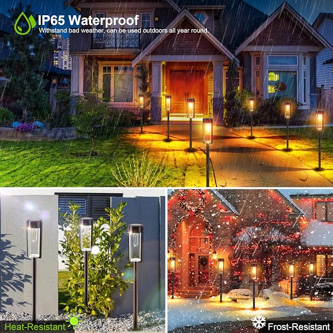 LETMY Solar Pathway Lights Outdoor, New Upgraded 6 Pack Solar Outdoor Lights - Image 5