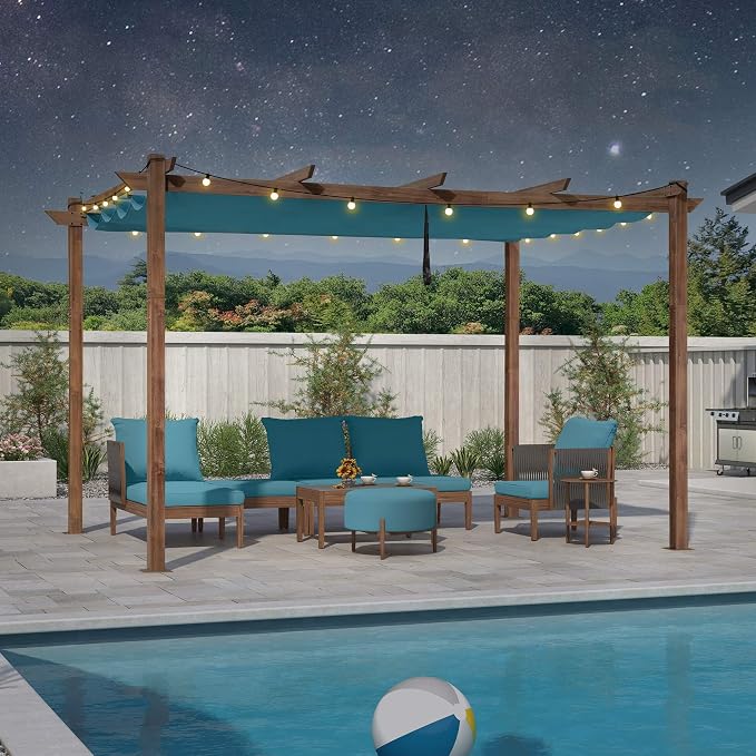 PURPLE LEAF 10' x 13' Outdoor Retractable Pergola by PURPLELEAF