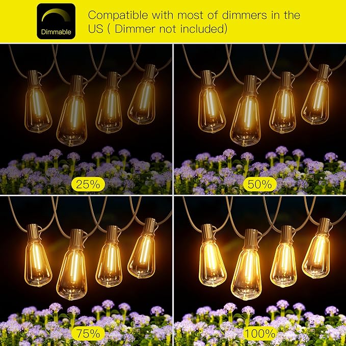 OHLUX Bistro String Lights Outdoor, 60FT Deck Lights - Image 4