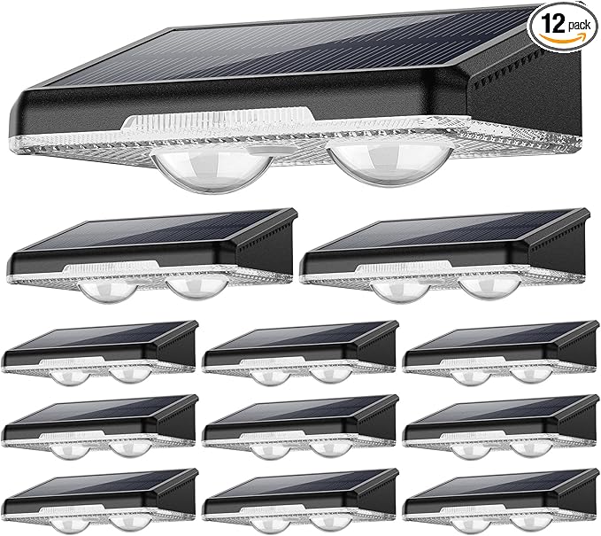 Solar Fence Lights Outdoor, 7 Fixed Colors ＆ Color Changing IP65 Waterproof by UGDLUCK
